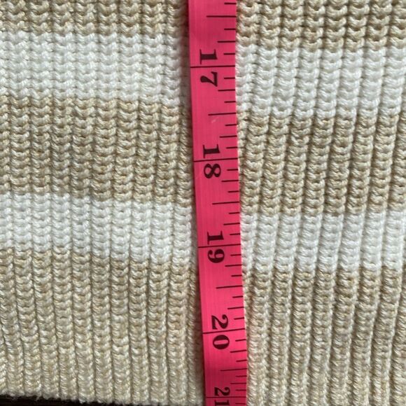 LOFT V-Neck Sweater with Lace-Up Detail collared pullover sz XS neutral EUC - Picture 13 of 13